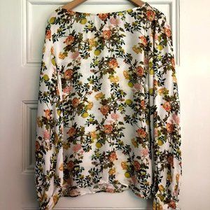BANANA REPUBLIC LEMON FLORAL SHIRT LONG SLEEVE